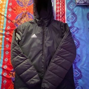 black adidas puffer size medium